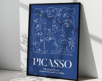 Picasso Exhibition poster,  Gift Idea for friends, Picasso Exhibition Wall Art Decor, Famous Artist Print