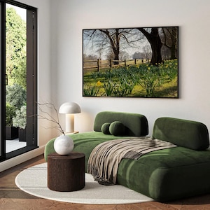 Nature Landscape Large Wall Art, Wildflowers Photography, Green Nature Art, Nordic Forest Wall Art