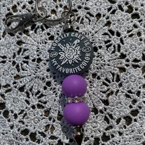 Silicone Beaded Morally Gray Is My Favorite Color, Keychain, Handmade Silicone Bead Keychain