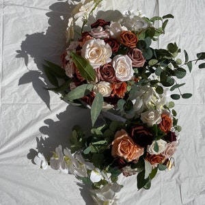 Artificial Flowers Wedding Handmade Ready Green White Cozy Terracotta Bouquets Centerpiece Arrangement