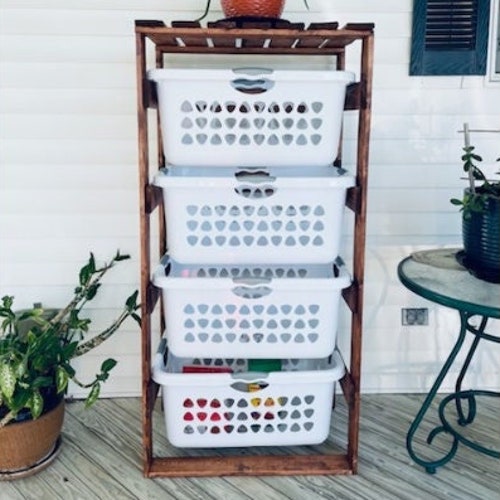3 High Unfinished Laundry Basket Holder Ready to Paint or Etsy