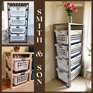 Laundry Basket Holder Storage Shelf (2 Bushel)