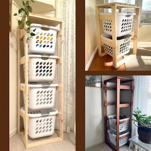 Laundry Basket Holder Storage Shelf (1.5 Bushel)