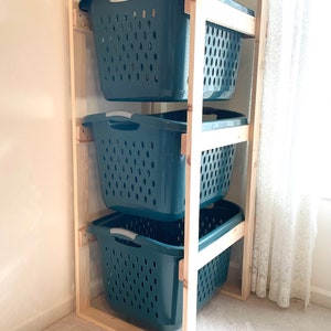 Laundry Basket Holder Storage Shelf (2.7 Bushel)