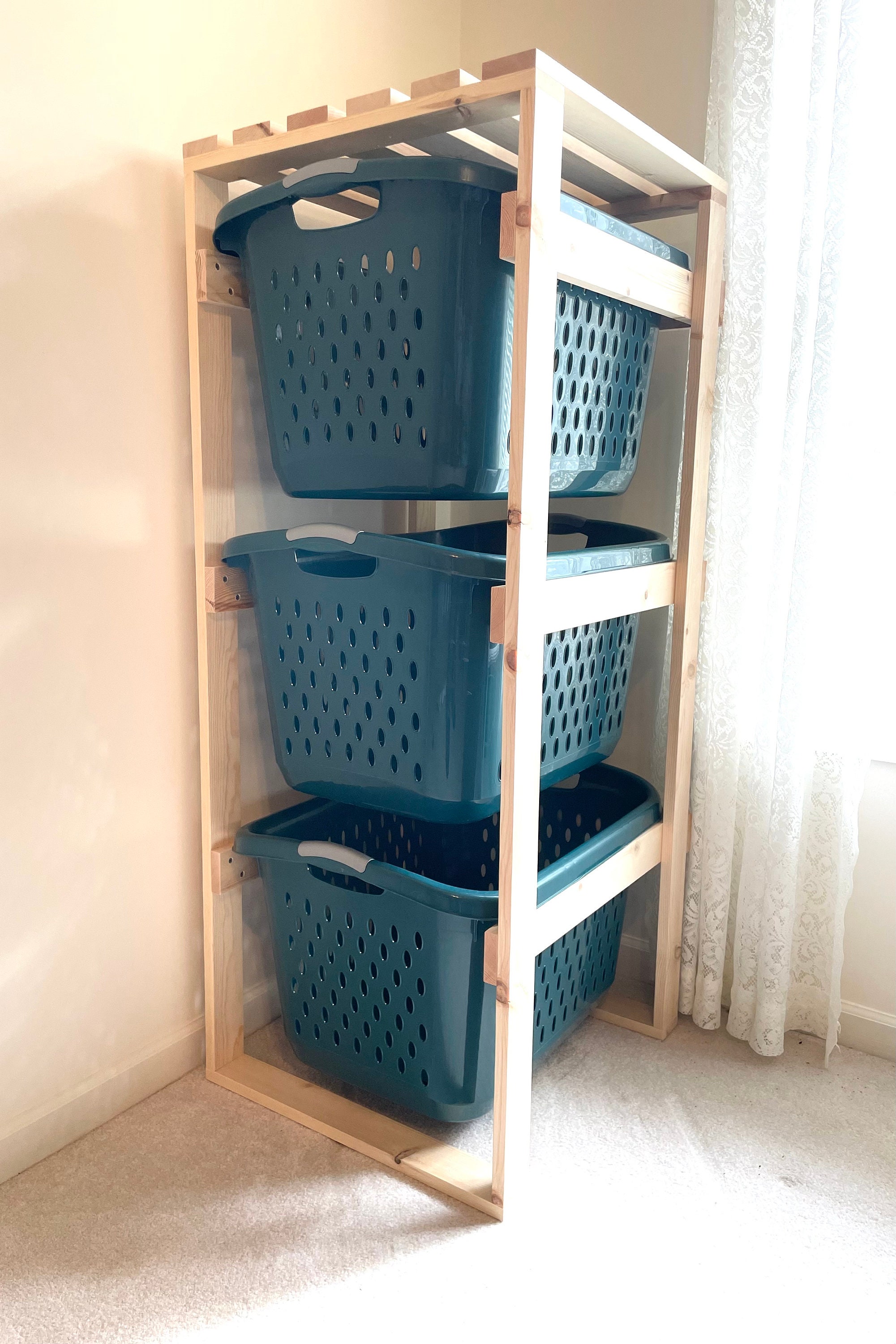 Laundry Basket Holder Storage Shelf (2.7 Bushel) - Etsy