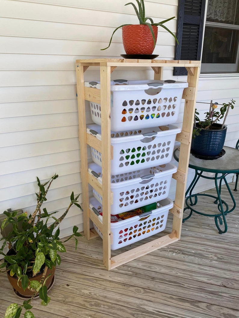 4 Tier Laundry Basket Organizer Etsy