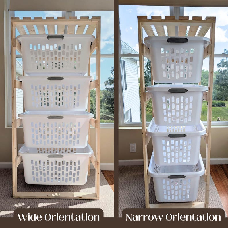 Laundry Basket Holder Storage Shelf (2 Bushel) image 4