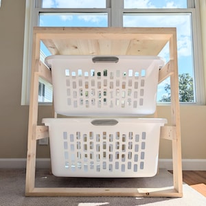 2 Tier Laundry Basket Holder