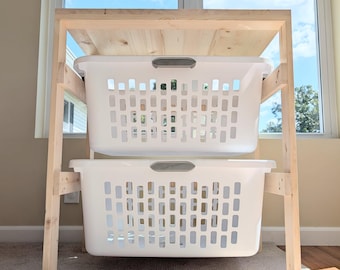 2 Tier Laundry Basket Holder