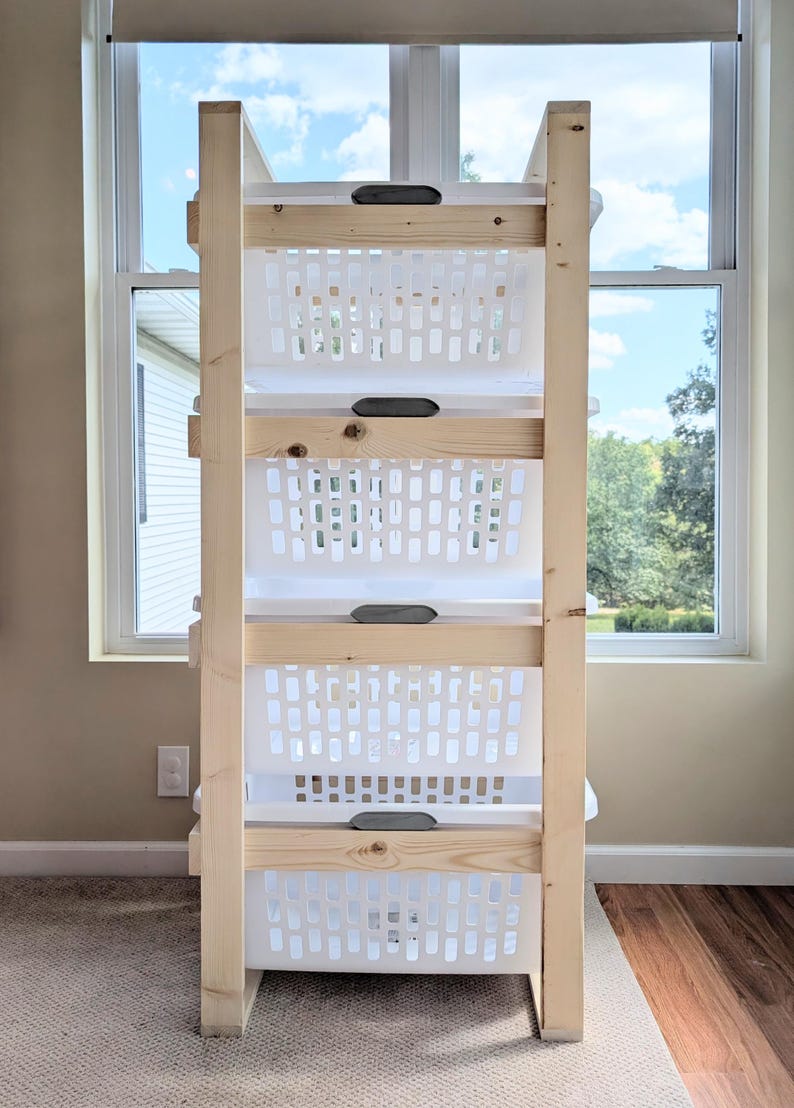 Laundry Basket Holder Storage Shelf (2 Bushel) image 7