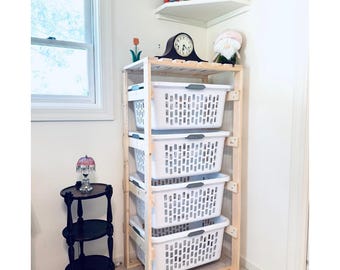 Organizador de cestas de ropa de 4 niveles