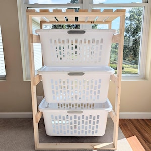 Laundry Basket Holder Storage Shelf (2 Bushel) image 9