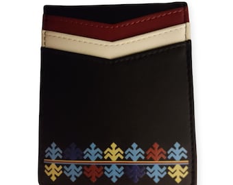 Handmade Iu Mien wallet, Mien accessories, Mien embroidery print, Genuine leather, RFID protection