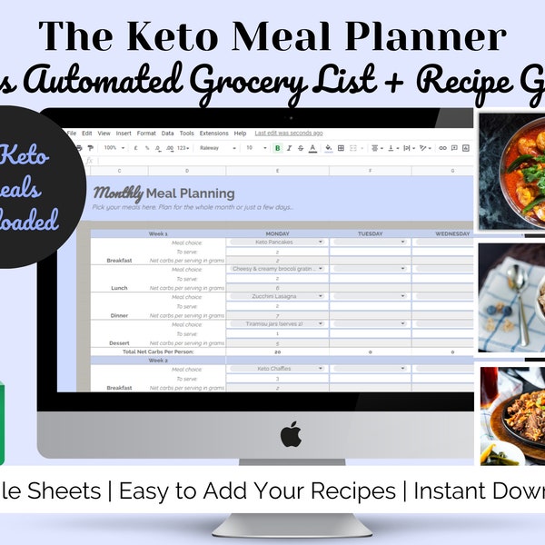 Keto Diet Planner | Keto Planner | Low Carb Meal Plan | Personalized Keto Meal Plan | Low Carb Diet | Keto Food List