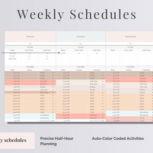 Digital Life Planner | Daily Schedule Spreadsheet | Google Sheet Planner | Habit Tracker | Annual & Monthly Goal Tracker | Schedule Template image 8