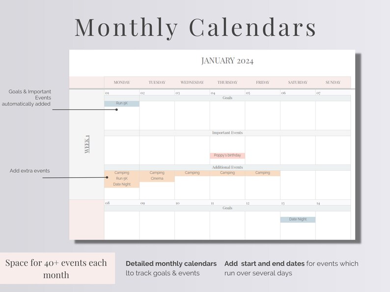 Digital Calendar Goal Tracker Google Calendar Events Calendar 2023