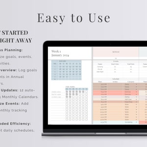 Digital Life Planner | Daily Schedule Spreadsheet | Google Sheet Planner | Habit Tracker | Annual & Monthly Goal Tracker | Schedule Template image 3