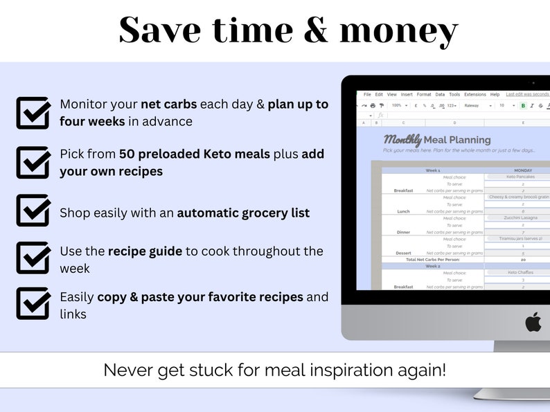 Keto Diet Planner | Keto Planner | Low Carb Meal Plan | Personalized Keto Meal Plan | Low Carb Diet | Keto Food List image 3