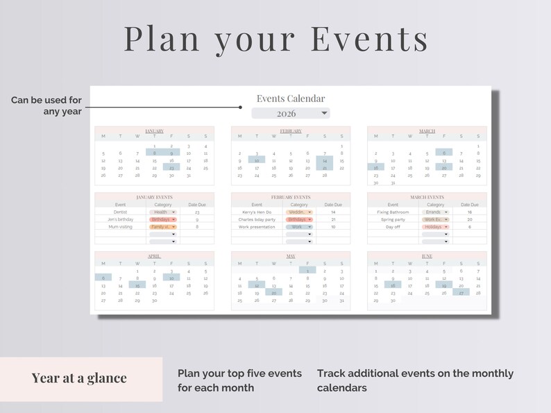 Digital Life Planner | Daily Schedule Spreadsheet | Google Sheet Planner | Habit Tracker | Annual & Monthly Goal Tracker | Schedule Template image 5