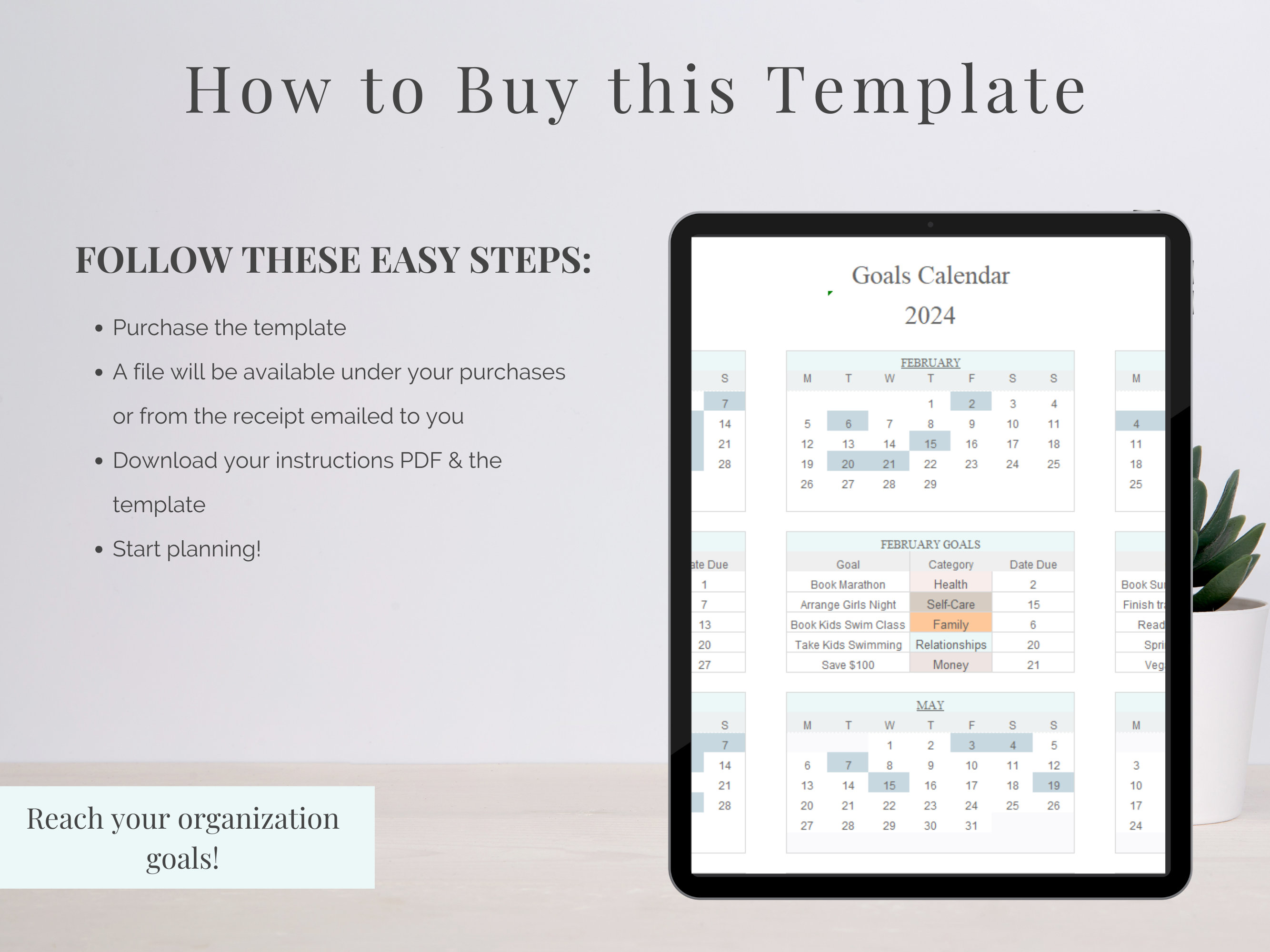 Editable 2024 Excel Calendar | Reusable Spreadsheet Template | Track ...
