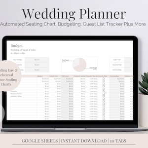 Wedding Planner Spreadsheet | Wedding To Do List | Wedding Budget Planner | Guest List Tracker | Complete Wedding Planner Google Sheet