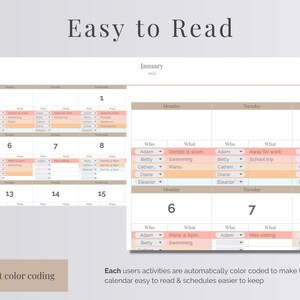 Section Different Schedule Example Flexible Group Monthly Scheduler | Weekly Google Sheet Calendar ...