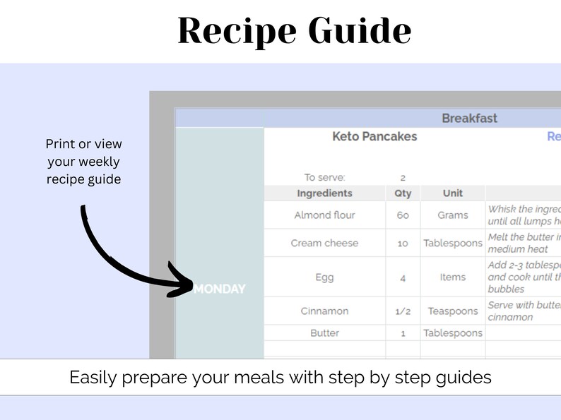 Keto Diet Planner | Keto Planner | Low Carb Meal Plan | Personalized Keto Meal Plan | Low Carb Diet | Keto Food List image 7