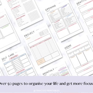 PRINTABLE ADHD PLANNER, Organisation Planner, Life Focus Journal, Self ...