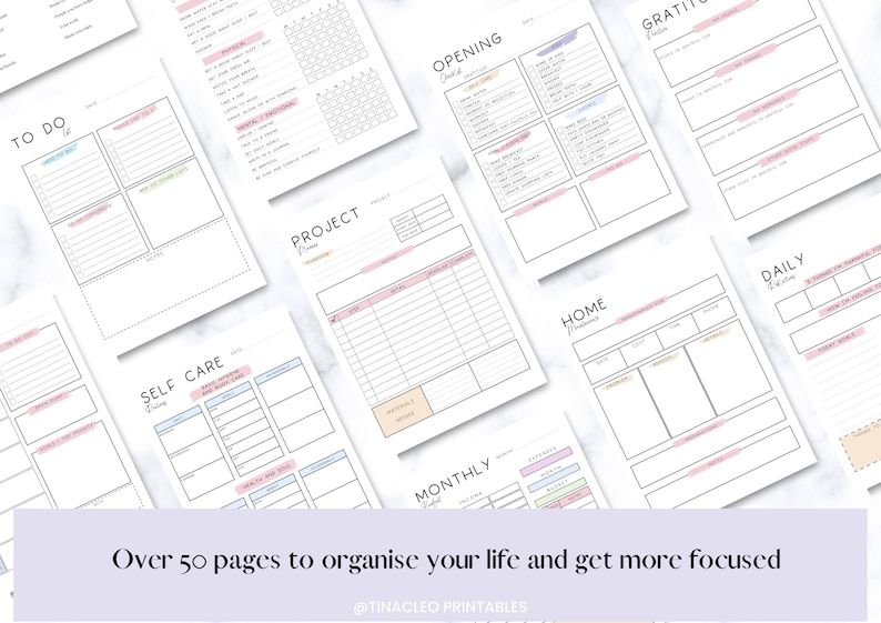 PRINTABLE ADHD PLANNER, Organisation Planner, Life Focus Journal, Self ...