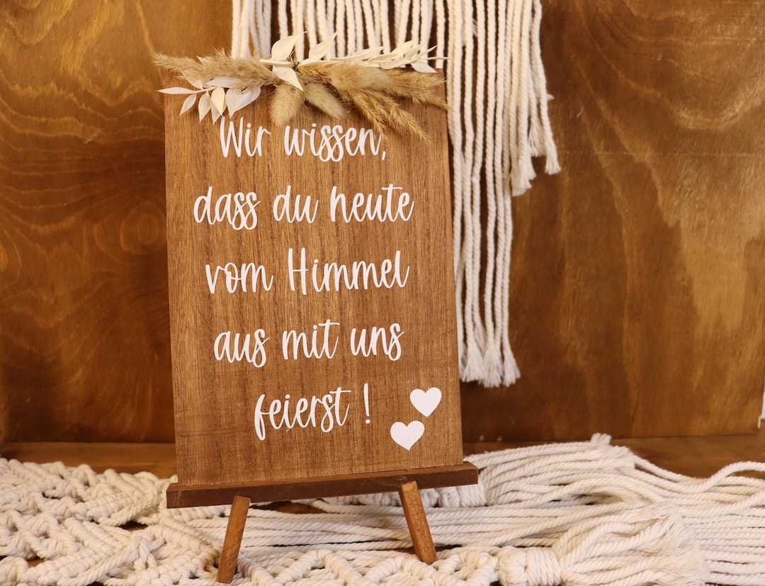 Gedenkenschild für Verstorbene Hochzeit Etsy.de
