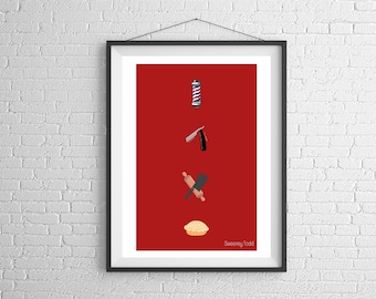 Sweeney Todd Inspired Minimalist Printable Wall Art | Broadway Printable Gift For Musical Theater Fans | Sondheim Fan Art