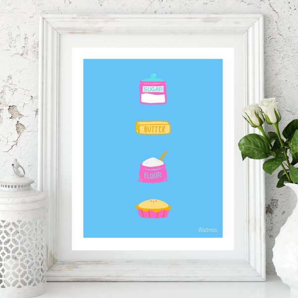 Waitress Inspired Minimalist Printable Wall Art | Broadway Printable Gift For Musical Theater Fans | Instant Digital Download Theatre Gift