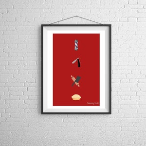 Sweeney Todd Inspired Minimalist Printable Wall Art | Broadway Printable Gift For Musical Theater Fans | Sondheim Fan Art