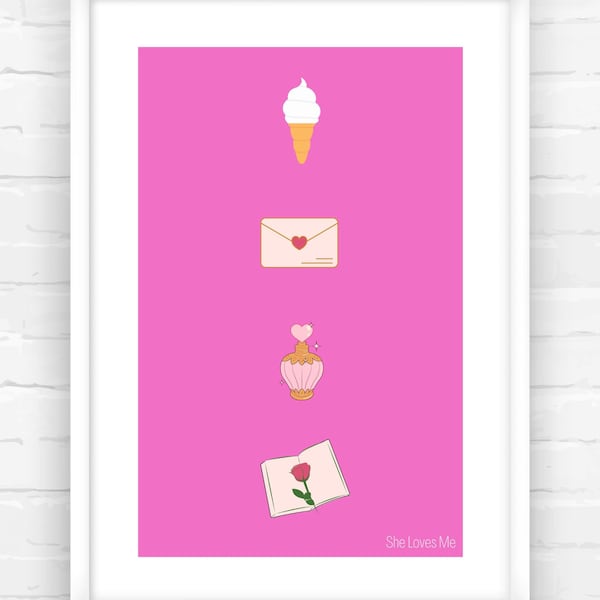 She Loves Me Inspired Minimalist Printable Wall Art | Broadway Printable | Digital Musical Theater Art | Gift For Theater Nerd