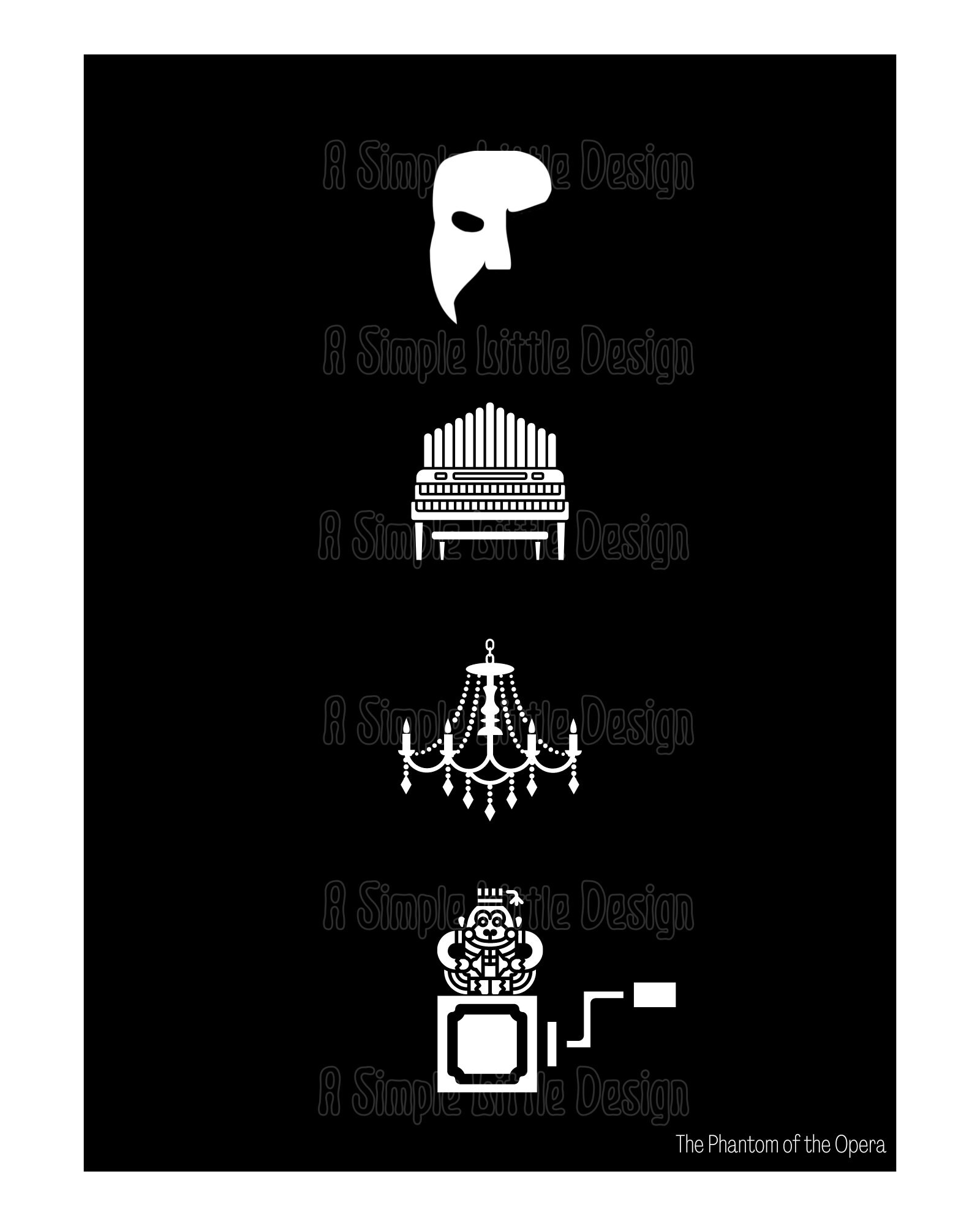Phantom of the Opera Inspired Minimalist Printable Wall Art | Broadway ...