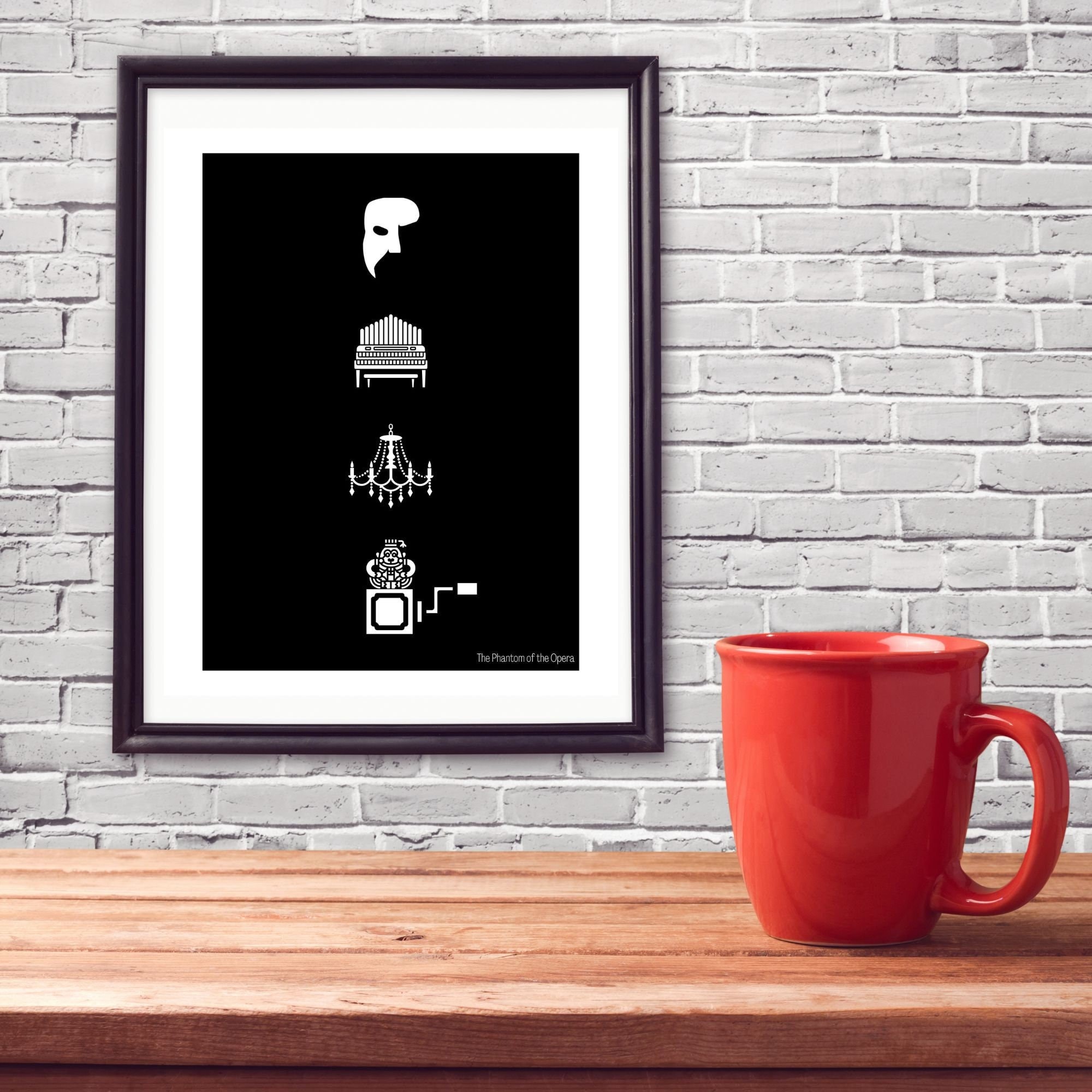 Phantom of the Opera Inspired Minimalist Printable Wall Art | Broadway ...