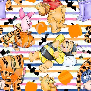 Pooh halloween,Halloween seamless digital file,Seamless Pattern,Digital Paper,Seamless,Background,Design,Clipart,Printable,Print,Pattern
