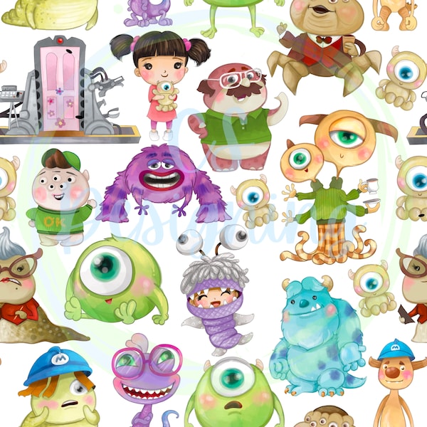 Monsters inc,monsters seamless Pattern,Seamless Pattern,Digital Paper,Digital,Paper,Seamless,Design,Clipart,Printable,Pattern,sully monsters