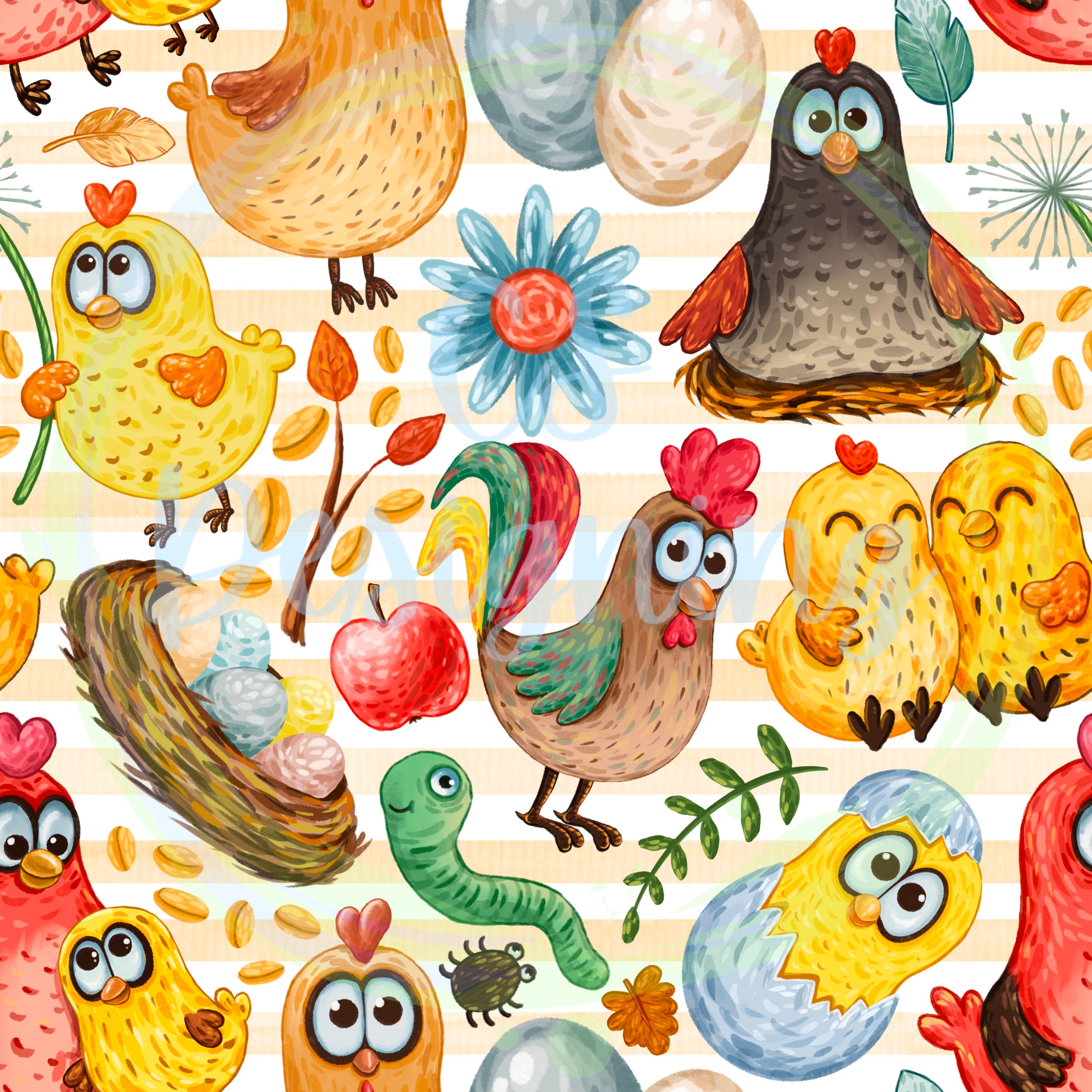 Chicken Seamless File,chicken Digital Paper,chicken Digital Download ...