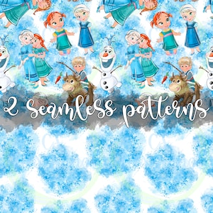 Frozen digital paper,Elsa,Elsa seamless pattern,Seamless Pattern,Magic kingdom seamless,frozen fabric,Olaf seamless,frozen seamless,Frozen