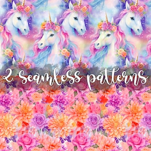 Unicorn seamless pattern,unicorn seamless,Seamless Pattern,unicorn digital paper,Digital,Paper,Seamless,Background,Design,Clipart,rainbows