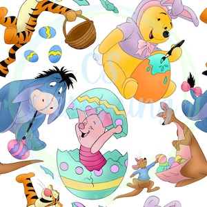 Winnie the Pooh seamless,Seamless Pattern,Digital Paper,Digital,Paper,Seamless,Background,Design,piglet,Clipart,Printable,Pattern,Easter