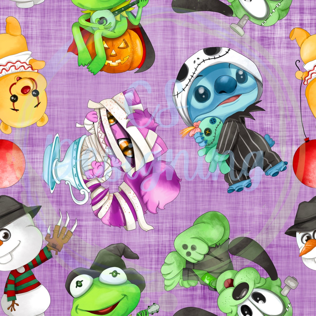 Halloween Character Pattern Character Halloween,halloween Seamless Digital File,seamless Pattern ...