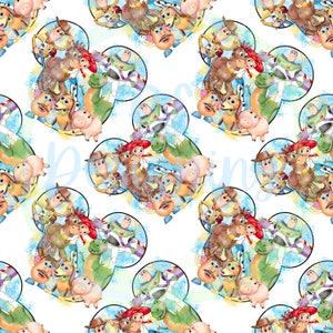 Classic toys,Character Pattern,Seamless Pattern,Digital Paper,Digital,Paper,Seamless,Background,Design,Watercolor,Clipart,Printable,Pattern,