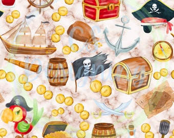 Seamless Pirate Pattern,Treasure,Pirate Birthday, Watercolor Pirate Design,Watercolor,Printable,Download,Digital Pirate,Pirate Pattern,Boys