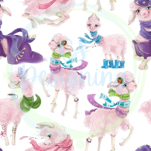 Llama seamless digital file,Seamless Pattern,Digital Paper,Digital,Paper,Seamless,Background,Design,Clipart,Printable,Print,Pattern,llama