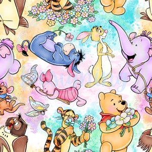 Winnie the Pooh seamless,Seamless Pattern,Digital Paper,Digital,Paper,Seamless,Background,Design,piglet,Clipart,Printable,Pattern,tigger