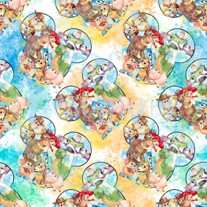 Classic toys,Character Pattern,Seamless Pattern,Digital Paper,Digital,Paper,Seamless,Background,Design,Watercolor,Clipart,Printable,Pattern,