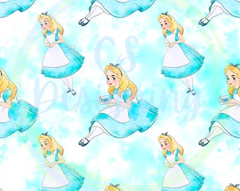 Alice im Wunderland Seamless,Alice Seamless,Musterdesign,Digitales Papier,Digital,Nahtlos,Hintergrund,Design,printable,Muster,Wunderland