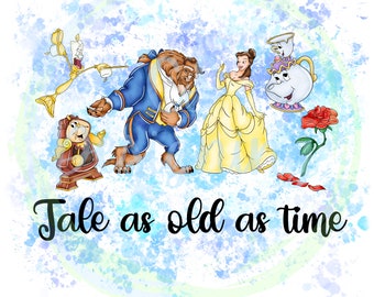 Tale as old as time,sublimation,princess,character png,digital,tshirt design,shirt png,svg files,sublimation design,download,character,belle